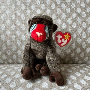 Ty Cheeks baboon beanie baby. DOB 5/18/1999